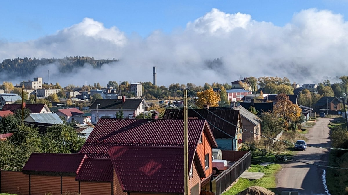 Private sector after thick fog in the morning